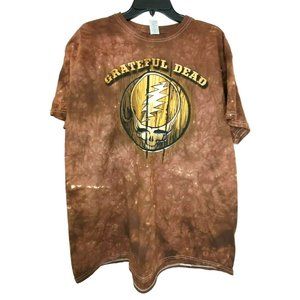 Brown Grateful Dead Reprint Tye Dye Gildan Heavy %100 Cotton XL T Shirt